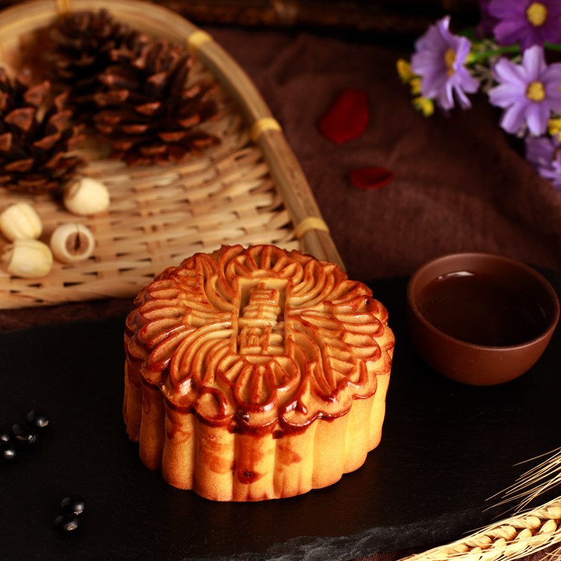 广州皇尚皇酒家双黄纯白莲蓉蛋黄月饼散装多口味广东传统糕点五仁