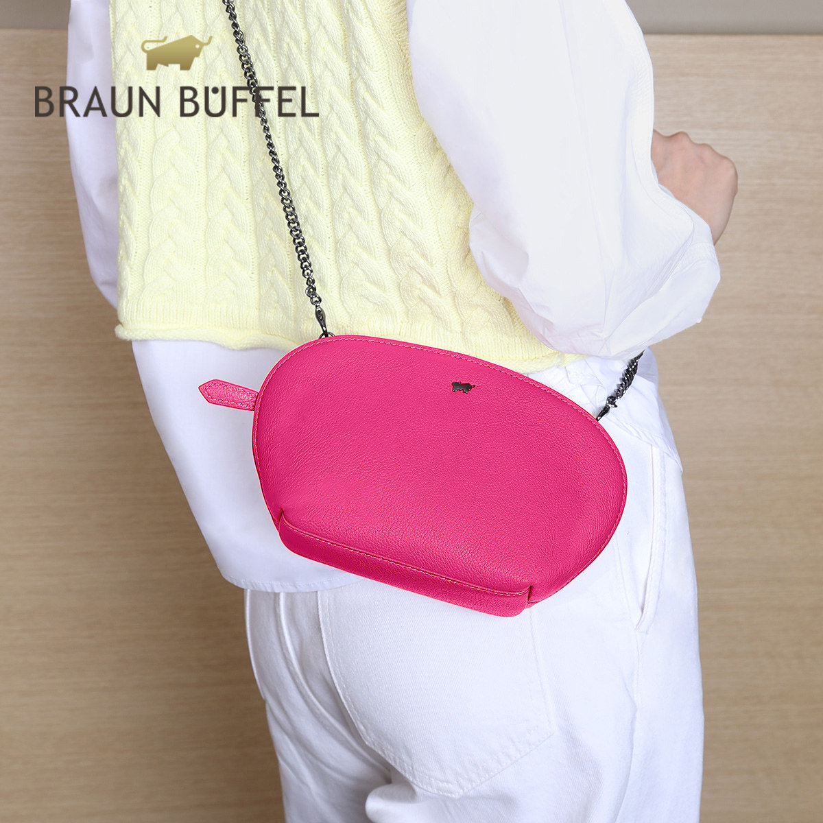 braun buffel布兰施头层牛皮斜挎包 braunbuffel箱包女士包袋