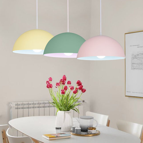 北欧单头吊灯现代简约餐厅饭店餐馆设计师餐饮店铺工业风商用灯罩 - 图2