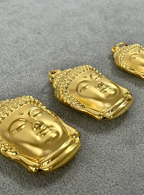 古法金包银佛头项链男女不掉色纯实心如来观音头吊坠情人节礼物