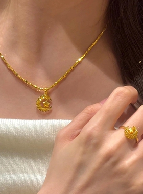 古法金包银星月织梦项链女送女友