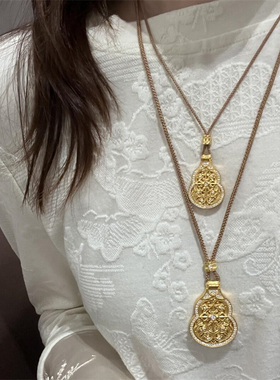 古法金包银福佑护身佩项链吊坠