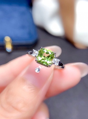 s925银饰品戒指吊坠橄榄石礼物