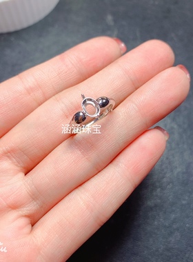 s925银饰品戒指空托椭圆形4*6 5*7mm代镶欧泊 红宝石 祖母绿 简约
