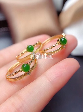 银饰品圆形碧玉戒指空托