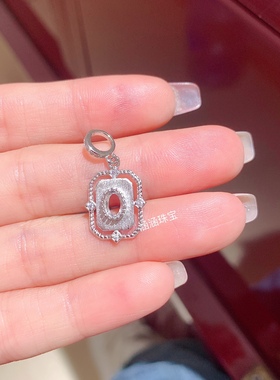 s925银饰品吊坠空托包镶款椭圆形4*6mm代镶蓝宝石 坦桑石 碧玺 J