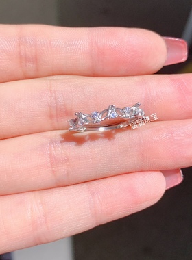 s925纯银戒指空托马木形2*4mm代镶碧玺 坦桑 透辉石 时尚百搭清新