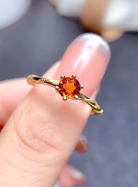 s925银饰品戒指空托圆形3*3 5*5mm代镶黄水晶 碧玺 托帕石 日韩 m