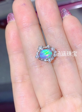 s925银饰品吊坠空托珍珠款椭圆形6*8mm 代镶欧泊 托帕石  石榴石m