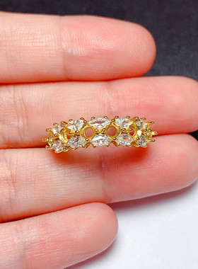 925银饰品戒指空托圆形3*3mm精美气质 代镶嵌 红宝石 祖母绿  m