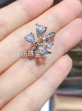 银饰品圆形玉石复古戒指空托