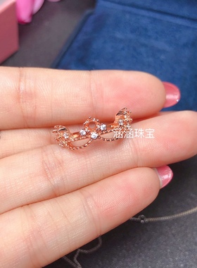 圆形代镶石榴石简单清新银饰品