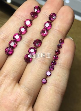 天然美铝石榴石裸石戒面圆形34
