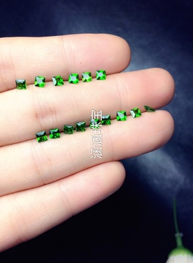 天然透辉石裸石戒面方形吊坠戒指