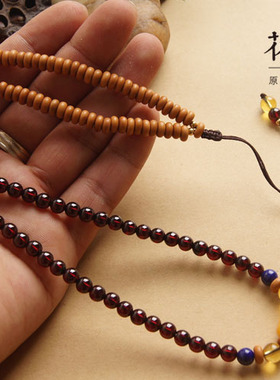 全净体石榴石橄榄核挂件绳佛牌链