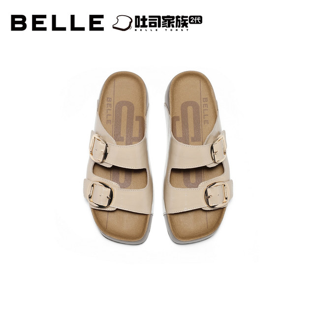 Zhang Jingyi's same Belle women's shoes Shengqiao Toast Shoes 2nd generation thick-soled Birkenstock slippers new cowhide outer slippers pre-order