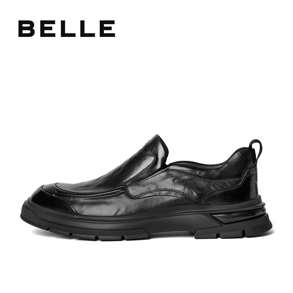 百丽男鞋商务鞋男冬新商场同款牛皮革爸爸鞋休闲皮鞋8ND02DM4 - 图0