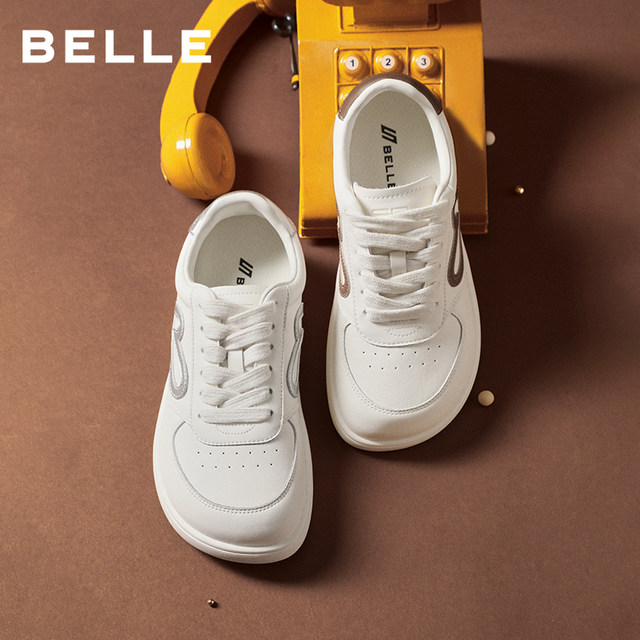 Belle women's shoes simple and versatile white shoes women's 26 spring new sports and leisure sneakers