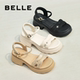 Belle thick-soled heightening one-strap sandals 2025 summer new style French casual sandals for mothers D7Z2DBL5