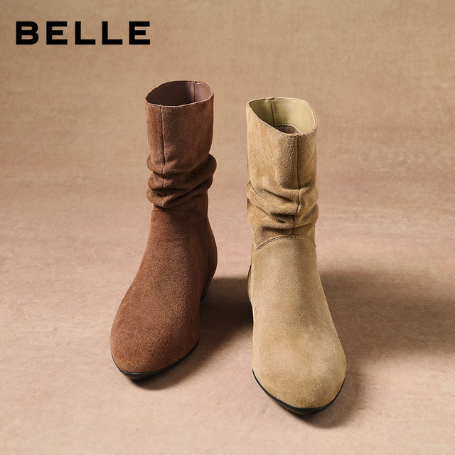 Belle women's boots Maillard piles of western boots new snow boots knight boots slim short boots B2964DZ5