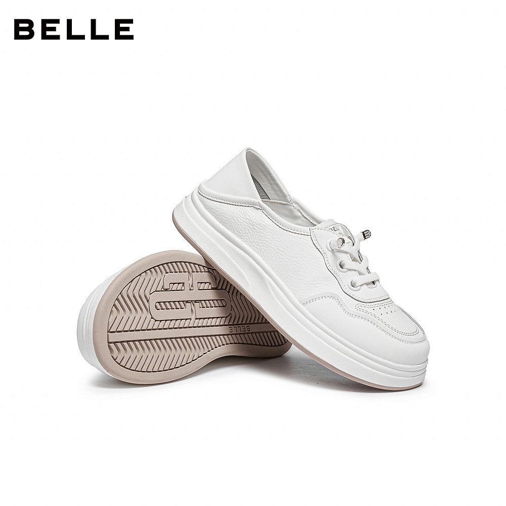 百丽小白鞋女鞋子秋新款免系带一脚蹬休闲两穿板鞋E4U1DCM5,淘宝优惠券,粉丝福利购,淘宝优惠卷