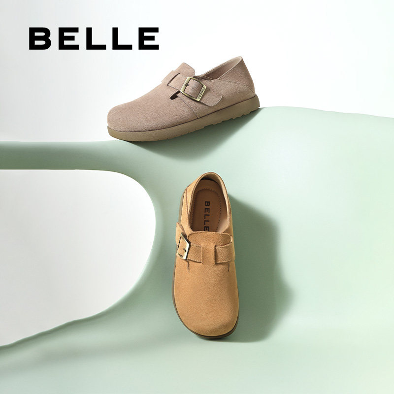 百丽厚底勃肯毛毛棉鞋女冬季新款雪地靴防滑加绒全包一脚蹬乐福鞋,淘宝优惠券,粉丝福利购,淘宝优惠卷