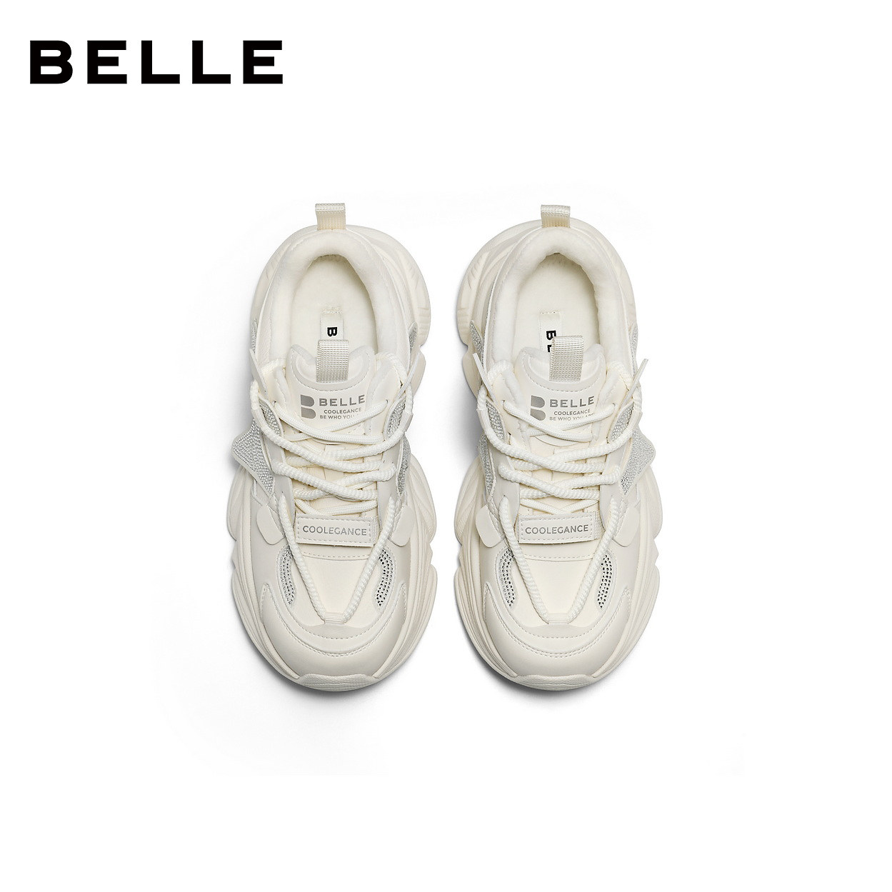 百丽精致水钻老爹鞋女2026春新商场同款厚底增高休闲鞋F3P1DAM6,淘宝优惠券,粉丝福利购,淘宝优惠卷