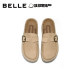 Belle Retro Textured Belt Buckle Birkenstock Shoes Women's 2026 Autumn New Thick Sole Heightening Casual Slippers B3174CH6 Pre-