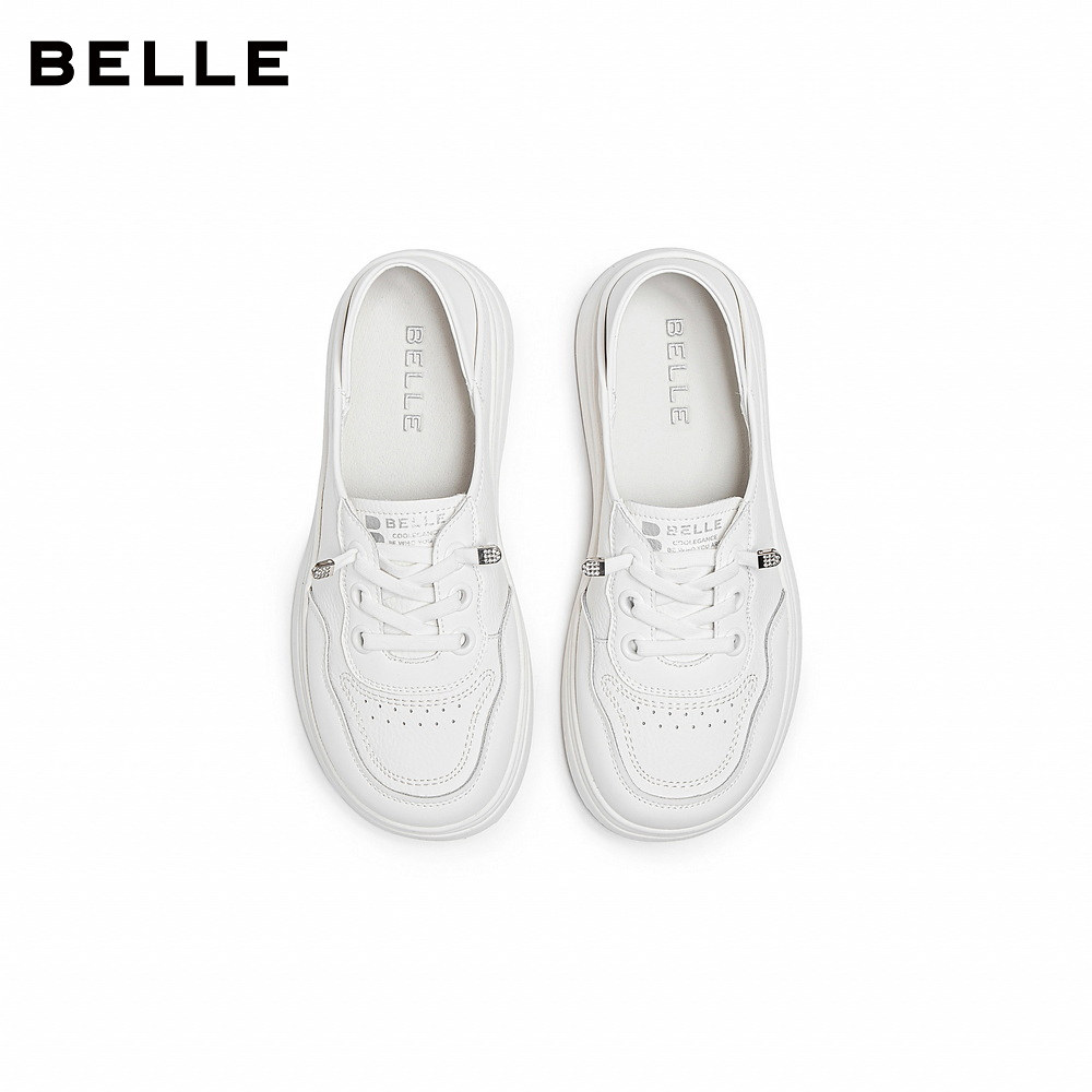 百丽小白鞋女鞋子秋新款免系带一脚蹬休闲两穿板鞋E4U1DCM5,淘宝优惠券,粉丝福利购,淘宝优惠卷