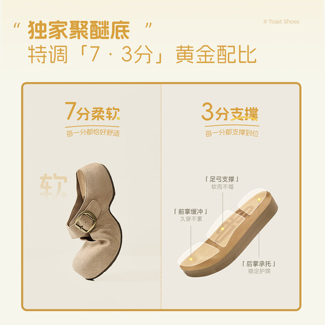 Belle Mermaid Toast thick-soled Birkenstock shoes for women 2026 new heightening outer wear toe slippers B3171CH6 pre-