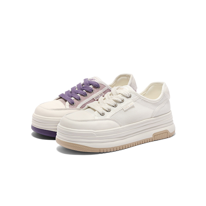 百丽透气网面面包鞋2023夏季小白鞋 百丽休闲板鞋