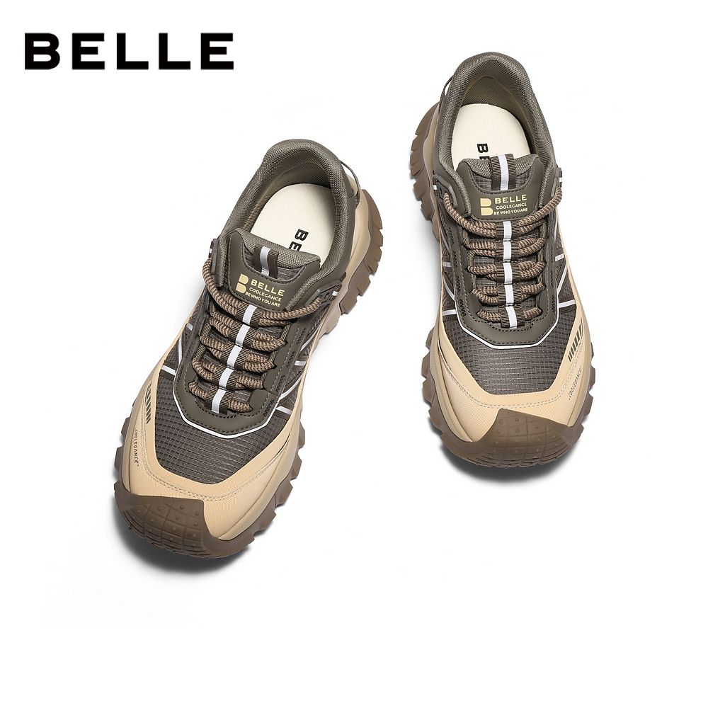 百丽男鞋厚底增高休闲运动鞋男士25冬新款户外登山健步鞋8XK01DM5 - 图1