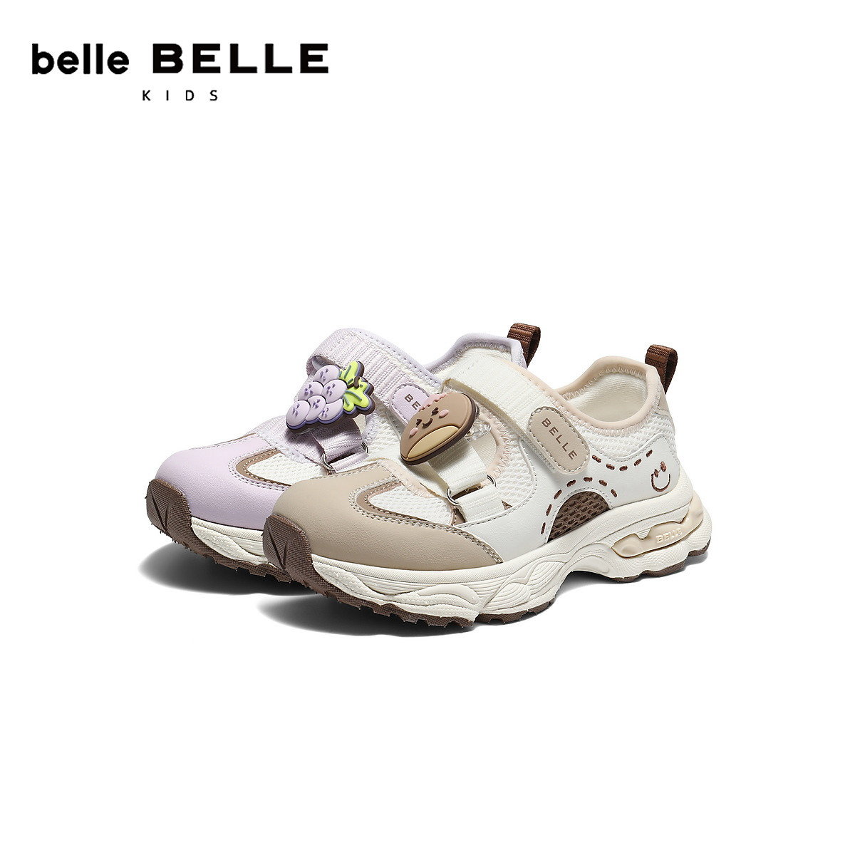 百丽童鞋厚底运动老爹鞋2026春季商场新款魔术贴运动玛丽珍休闲鞋