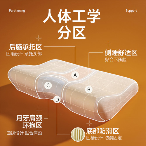 TEMPUR泰普尔记忆棉感温舒颈枕原千禧枕头护颈椎助睡眠枕芯米黄 - 图0