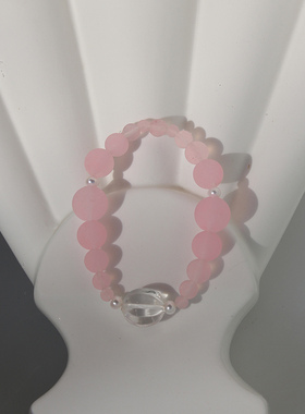 FHSTUDIO原创独立设计仙女雾粉石头天然珍珠手串手镯饰品