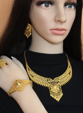 镀金宝石非洲新娘婚礼欧美项链