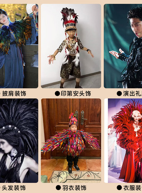 DIY彩色公鸡尾30-35cm舞台表演