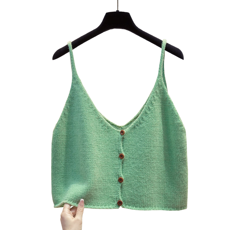 开衫v领针织马甲背心女吊带短款春秋新款外穿马夹叠穿毛衣坎肩潮,淘宝优惠券,粉丝福利购,淘宝优惠卷