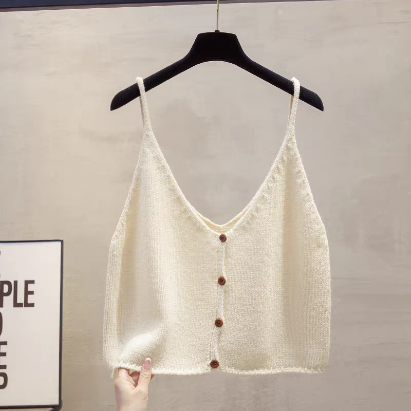 开衫v领针织马甲背心女吊带短款春秋新款外穿马夹叠穿毛衣坎肩潮,淘宝优惠券,粉丝福利购,淘宝优惠卷