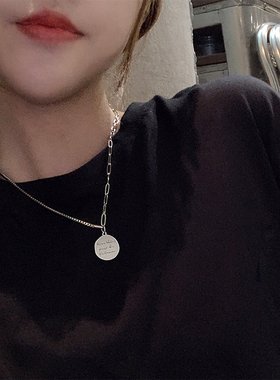 不掉色钛钢项链女夏季ins