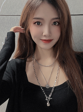 潮酷项链多层百搭配饰ins毛衣链