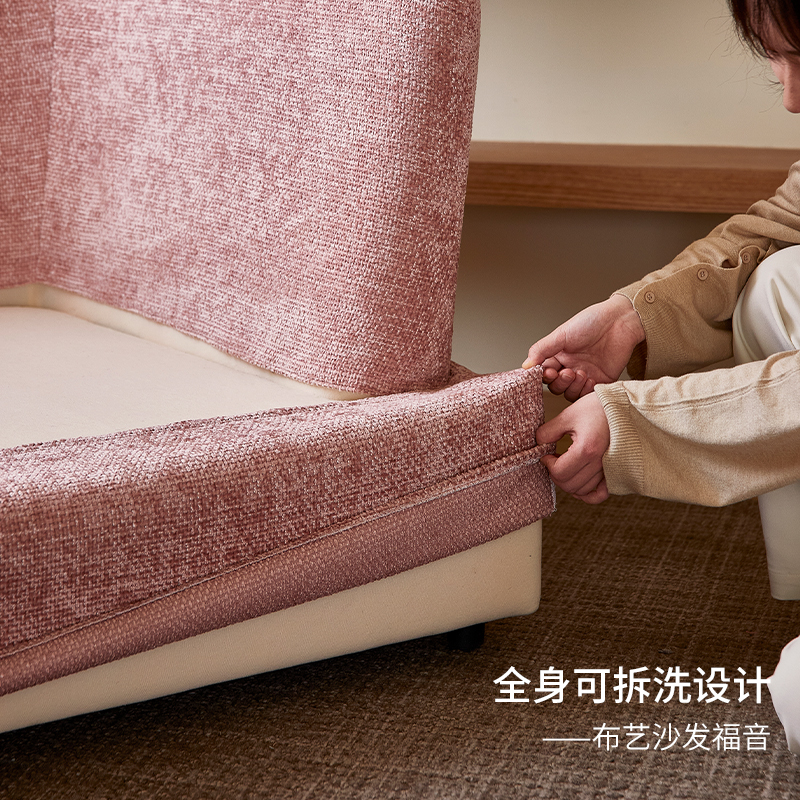 山竹单人可拆洗沙发床贵妃日光榻2024新款小户型布艺沙发客厅 - 图1
