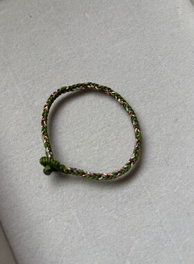 琳儿手工编织原创设计手绳八股编金刚结五彩手链情侣款送男友绿色