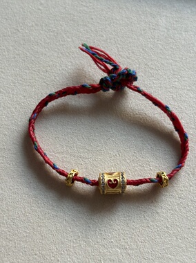 琳儿原创设计如意禧手工编织手绳本命年红绳编绳情侣款手链七股编