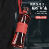 Портативный пластиковый модный чайник для воды со стаканом для спортзала, качалка, защита при падении