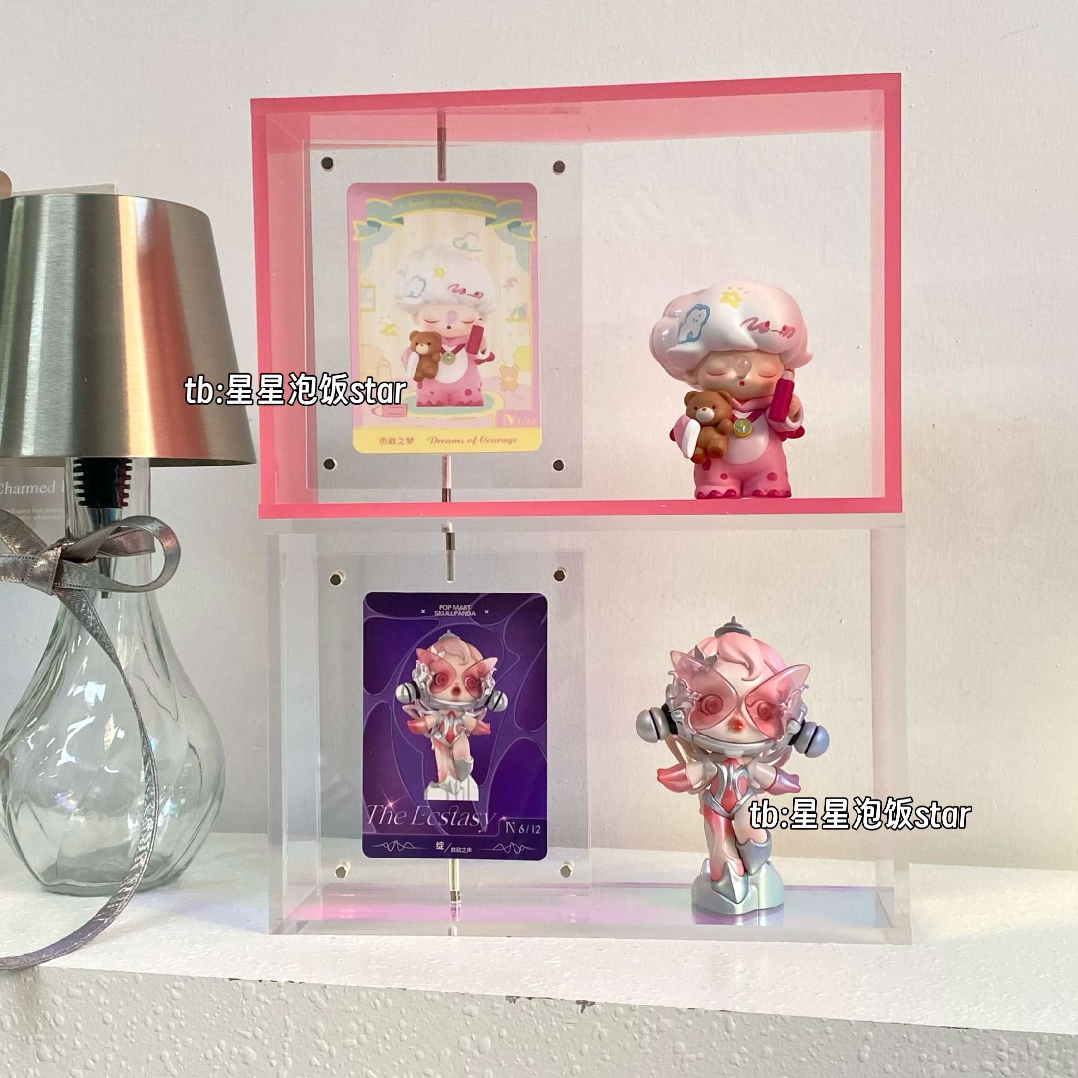 泡泡玛特盲盒手办亚克力展示架身份牌展示可旋转磁吸亚克力收纳架 - 图3