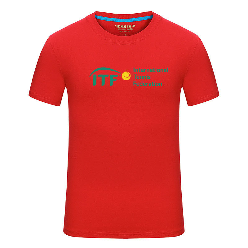 国际网球联合会标志男女纯棉T恤短袖上衣运动球衣训练球迷队服,淘宝优惠券,粉丝福利购,淘宝优惠卷