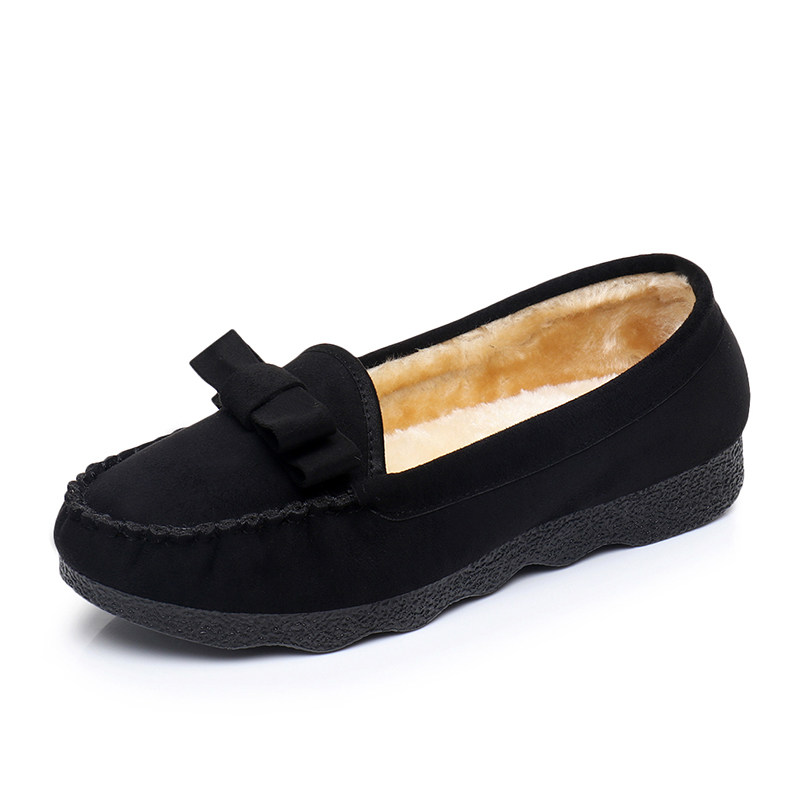 秋冬季新款老北京布鞋女鞋棉鞋加绒保暖豆豆鞋女士平底黑色工作,淘宝优惠券,粉丝福利购,淘宝优惠卷