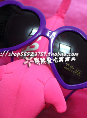 洛丽塔红色心形复古桃心太阳眼镜