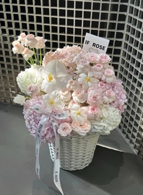 超大手工编织篮仿藤编花束花艺抱抱花篮生日节日送礼物抱抱花桶